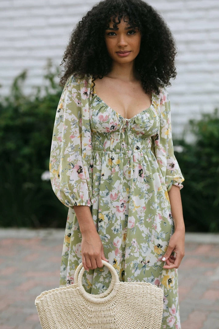 Lush Maternity Friendly Elizabeth Puff Sleeve Dress