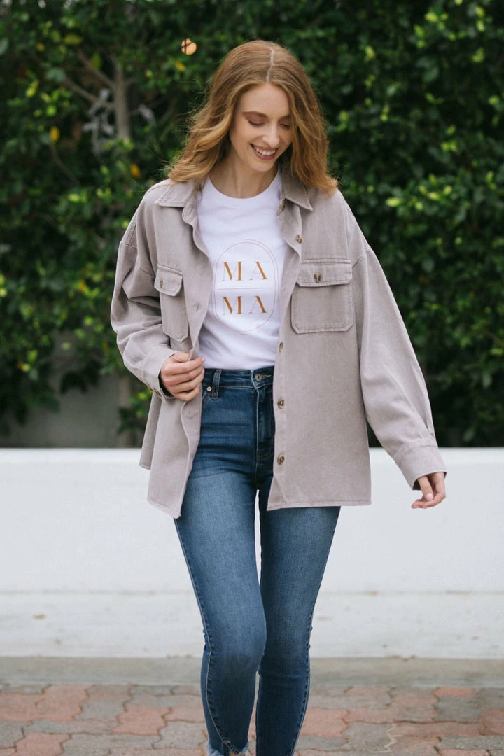 She + Sky Robbie Buttoned Shirt Jacket Clothing