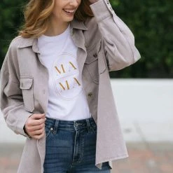 She + Sky Robbie Buttoned Shirt Jacket Clothing