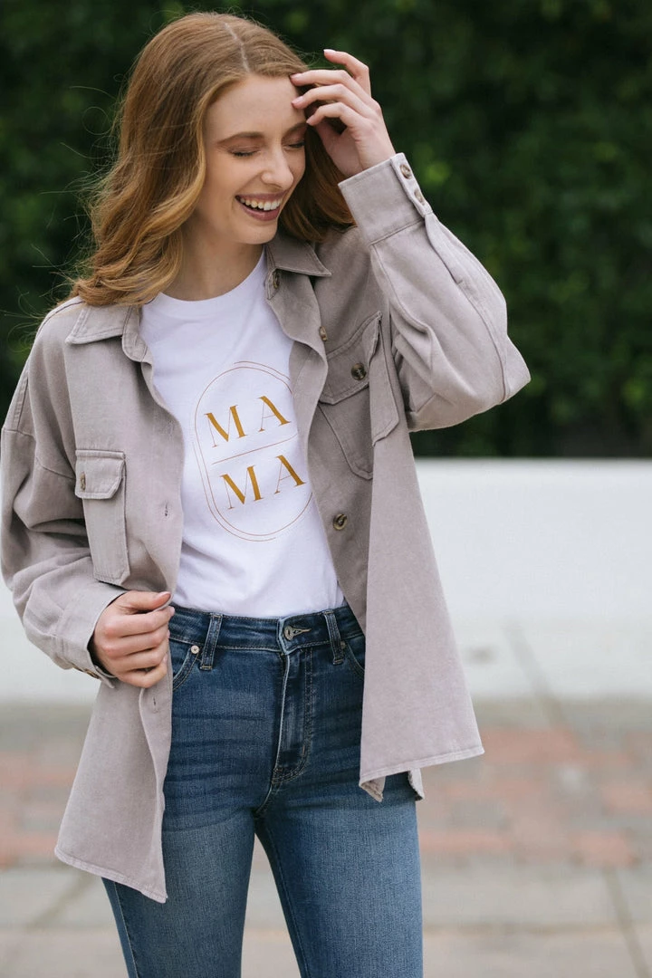 She + Sky Robbie Buttoned Shirt Jacket Clothing