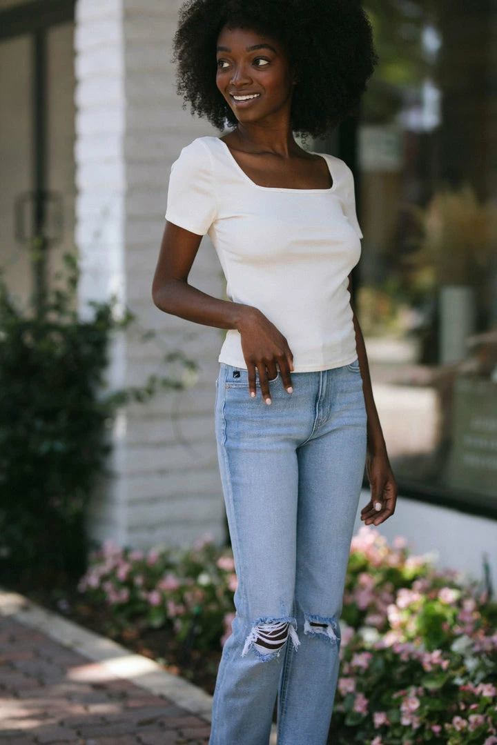 Final Touch Itzel Square Neck T-Shirt