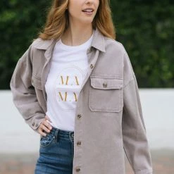 She + Sky Robbie Buttoned Shirt Jacket Clothing