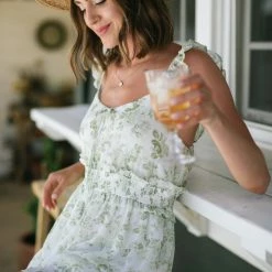 Blu Pepper Kalia Ruffled Cami Romper Clothing