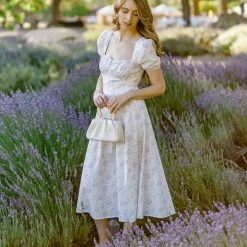 Fore Collection Becca Square Neck Midi Dress Clothing