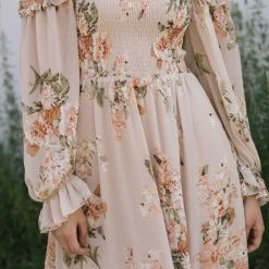 Aakaa Best Sellers Miriam Smocked Maxi Dress