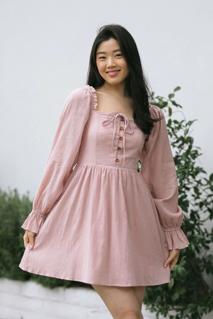 Listicle Tiffany Buttoned Mini Dress Clothing