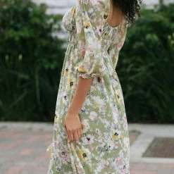 Lush Maternity Friendly Elizabeth Puff Sleeve Dress