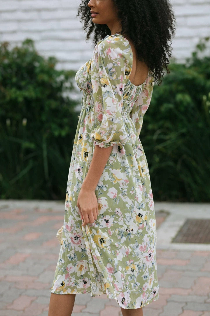 Lush Maternity Friendly Elizabeth Puff Sleeve Dress