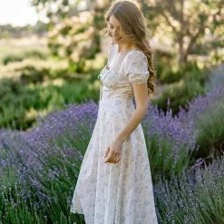 Fore Collection Becca Square Neck Midi Dress Clothing