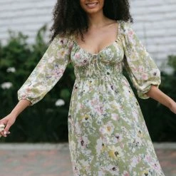 Lush Maternity Friendly Elizabeth Puff Sleeve Dress