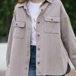 She + Sky Robbie Buttoned Shirt Jacket Clothing