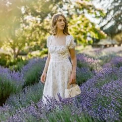 Fore Collection Becca Square Neck Midi Dress Clothing