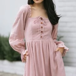 Listicle Tiffany Buttoned Mini Dress Clothing