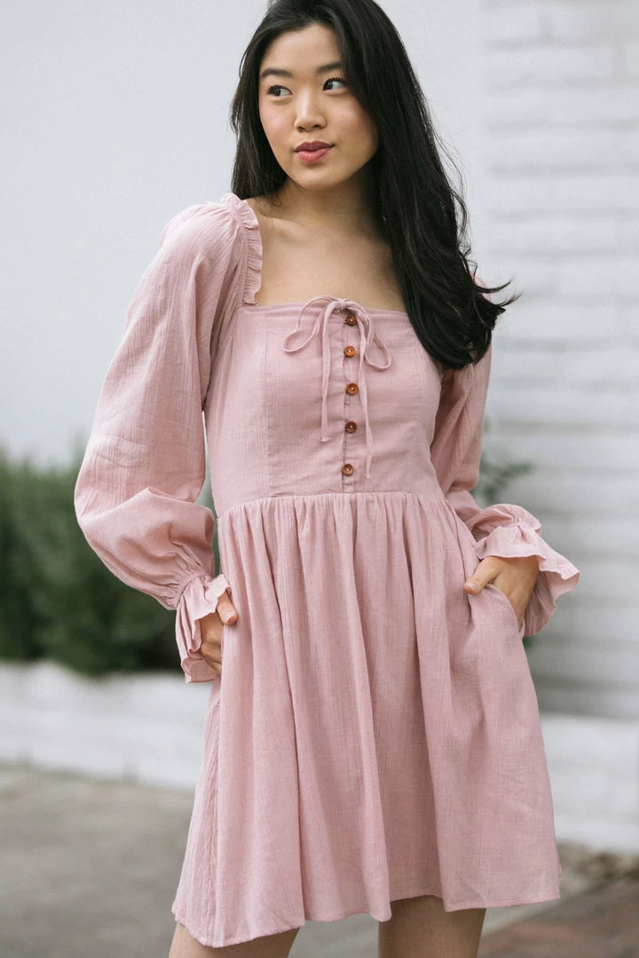 Listicle Tiffany Buttoned Mini Dress Clothing