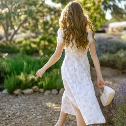 Fore Collection Becca Square Neck Midi Dress Clothing