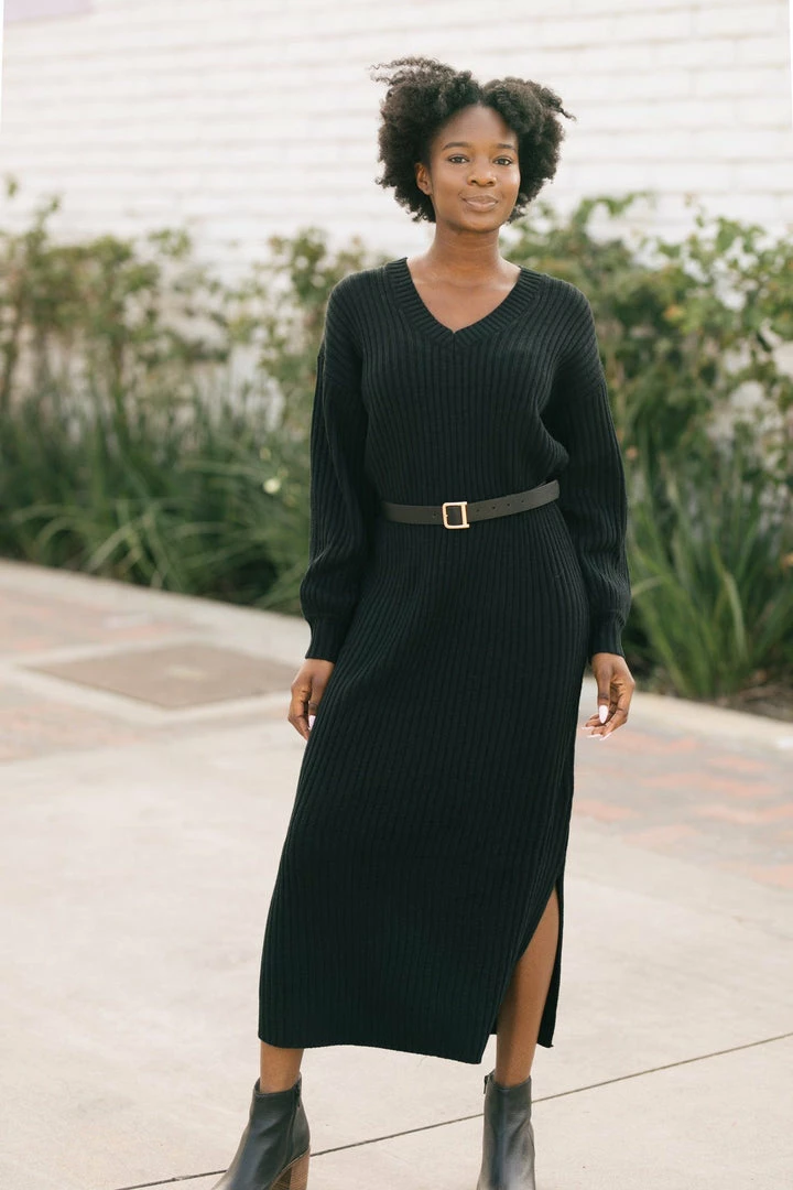 In Loom Quinn V-Neck Knit Dress