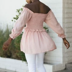 Oddi Maternity Friendly Mallory Smocked Tunic Top