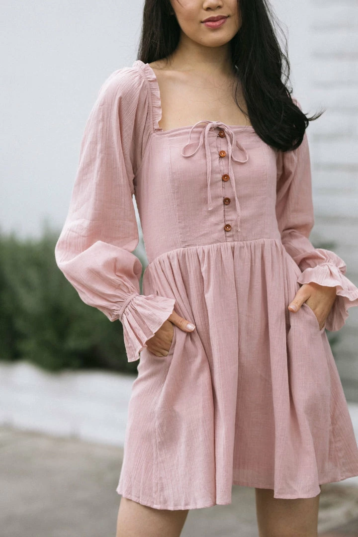 Listicle Tiffany Buttoned Mini Dress Clothing