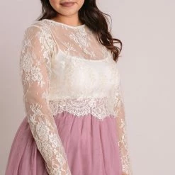Maniju Bridal Amelie Long Sleeve Lace Crop Top