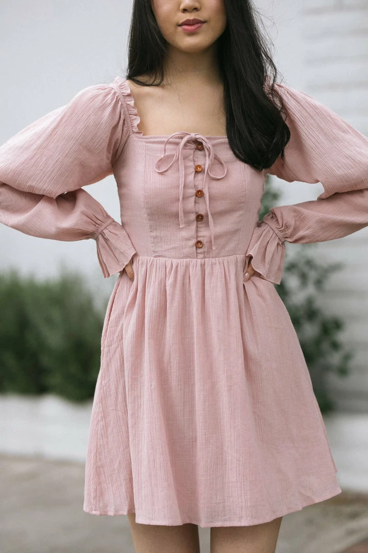 Listicle Tiffany Buttoned Mini Dress Clothing