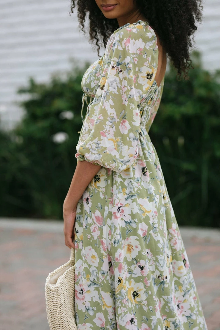 Lush Maternity Friendly Elizabeth Puff Sleeve Dress