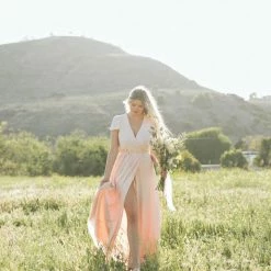 Soieblu Melody Short Sleeve Maxi Wrap Dress Bridal