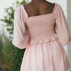 Oddi Maternity Friendly Mallory Smocked Tunic Top