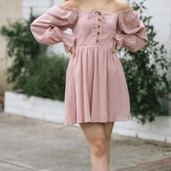 Listicle Tiffany Buttoned Mini Dress Clothing