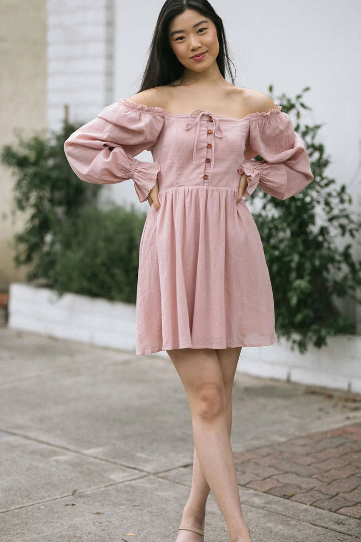 Listicle Tiffany Buttoned Mini Dress Clothing