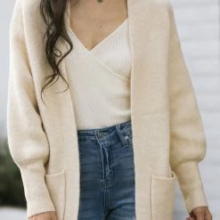 & Merci Bailey Puff Sleeve Cardigan