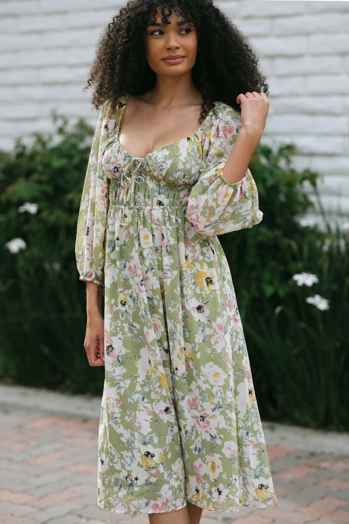 Lush Maternity Friendly Elizabeth Puff Sleeve Dress