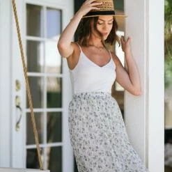 Mikarose Clothing Kat Pleated Midi Skirt