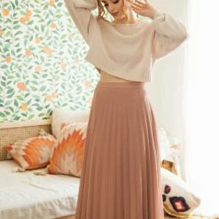 Aakaa Bridal Simone Pleated Maxi Skirt