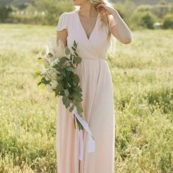 Soieblu Melody Short Sleeve Maxi Wrap Dress Bridal