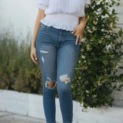 KanCan Giselle Distressed Ankle Jeans