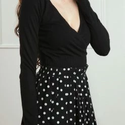 Dreamers Rosette Surplice Sweater Top