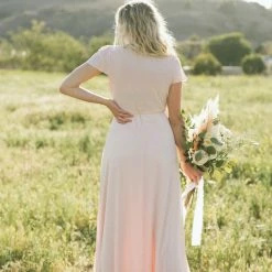 Soieblu Melody Short Sleeve Maxi Wrap Dress Bridal