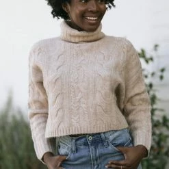 Style Melody Lettie Cable Knit Turtle Neck Clothing