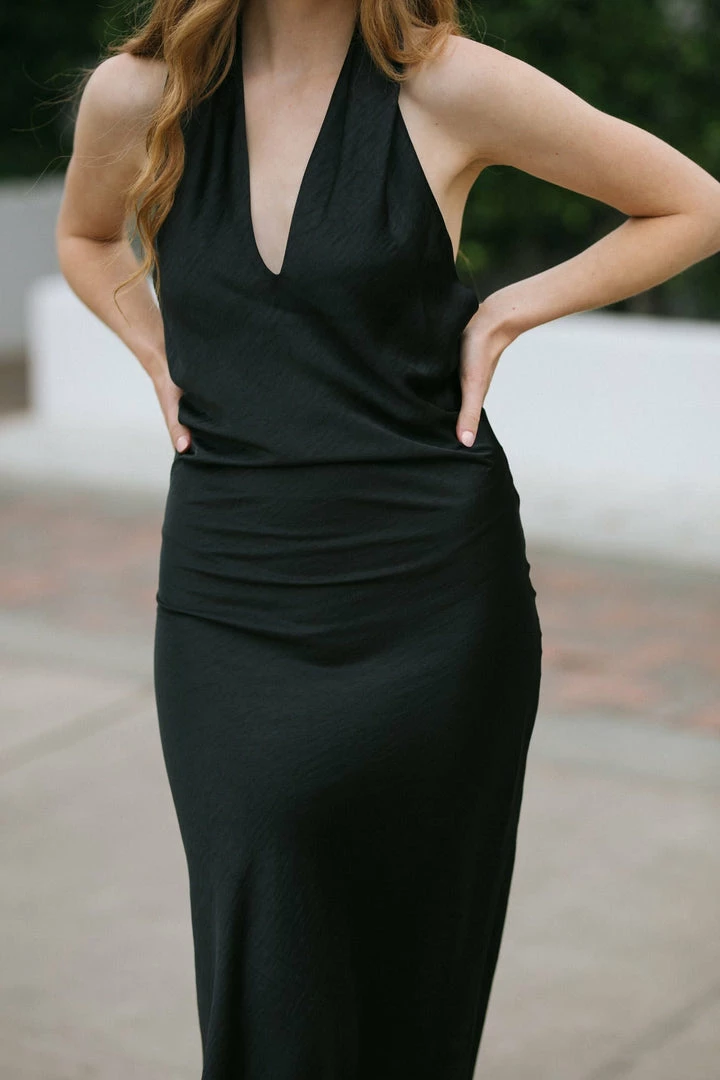 Skies Are Blue Clothing Reed Halter Midi Dress