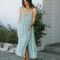 Lush Maternity Friendly Lexie Smocked Midi Dress