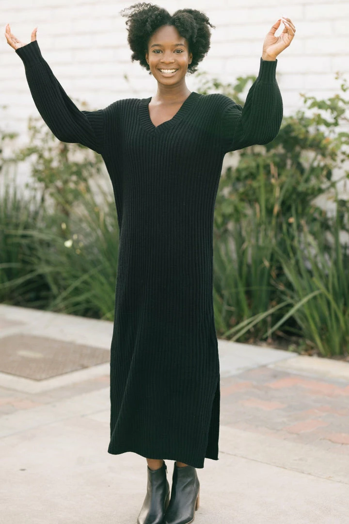 In Loom Quinn V-Neck Knit Dress