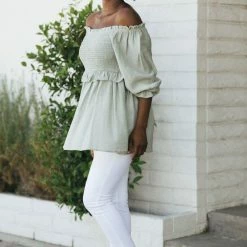 Oddi Maternity Friendly Mallory Smocked Tunic Top