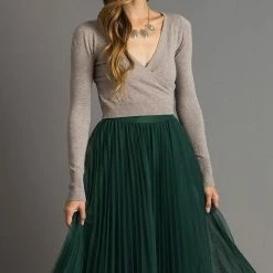 Dreamers Rosette Surplice Sweater Top