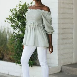 Oddi Maternity Friendly Mallory Smocked Tunic Top