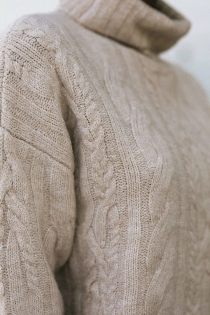 Style Melody Lettie Cable Knit Turtle Neck Clothing