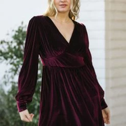 She + Sky Mira Velvet Mini Dress Clothing