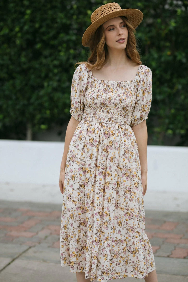 Dress Forum Maternity Friendly Phoenix Smocked Midi Dress