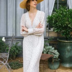 FORE Collection Daphne Buttoned Midi Dress