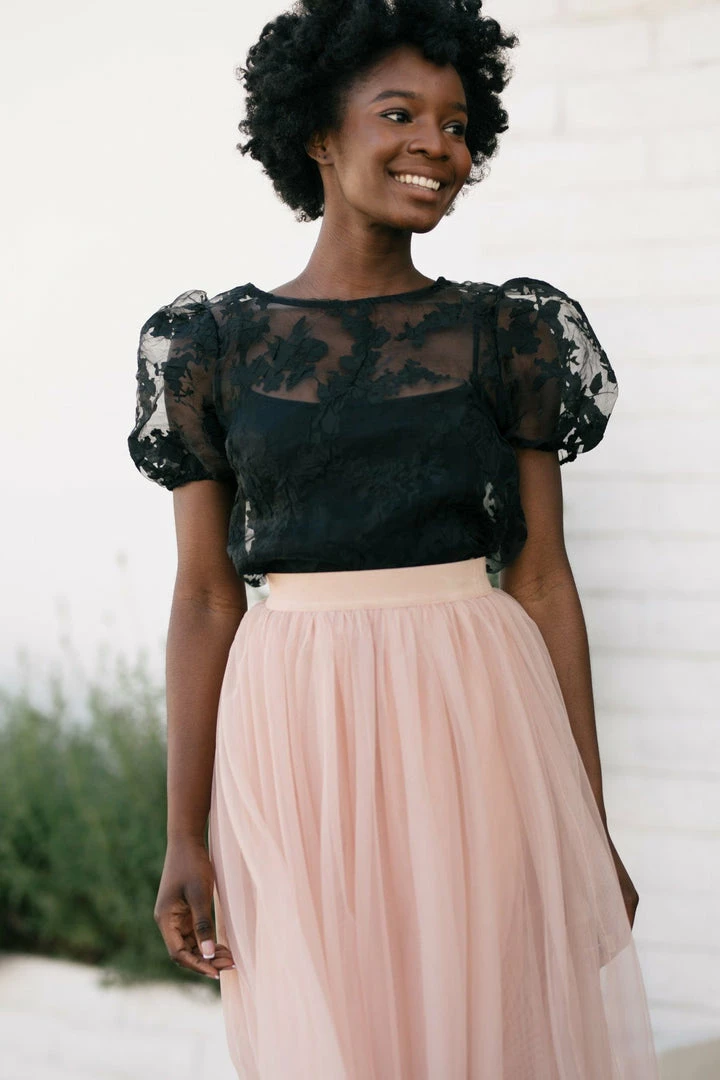 Shopirisbasic Bonnie Organza Puff Sleeve Blouse Clothing