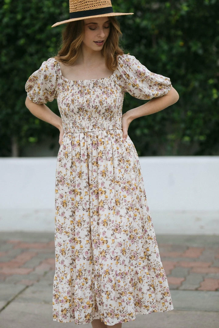 Dress Forum Maternity Friendly Phoenix Smocked Midi Dress